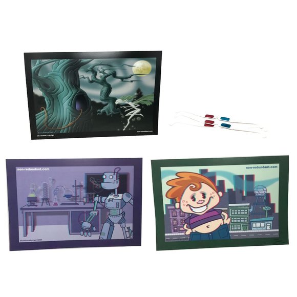 Digital Art - Sean Amberger - Set of 3 - 3-D Art Prints 18" x 12" w 3-D Glasses - Picture 1 of 16
